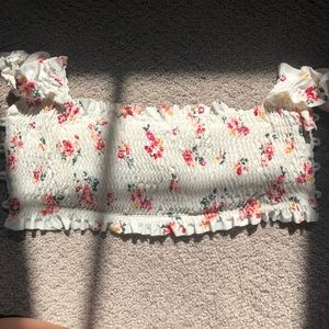 cutest strapless lettuce pattern bikini top